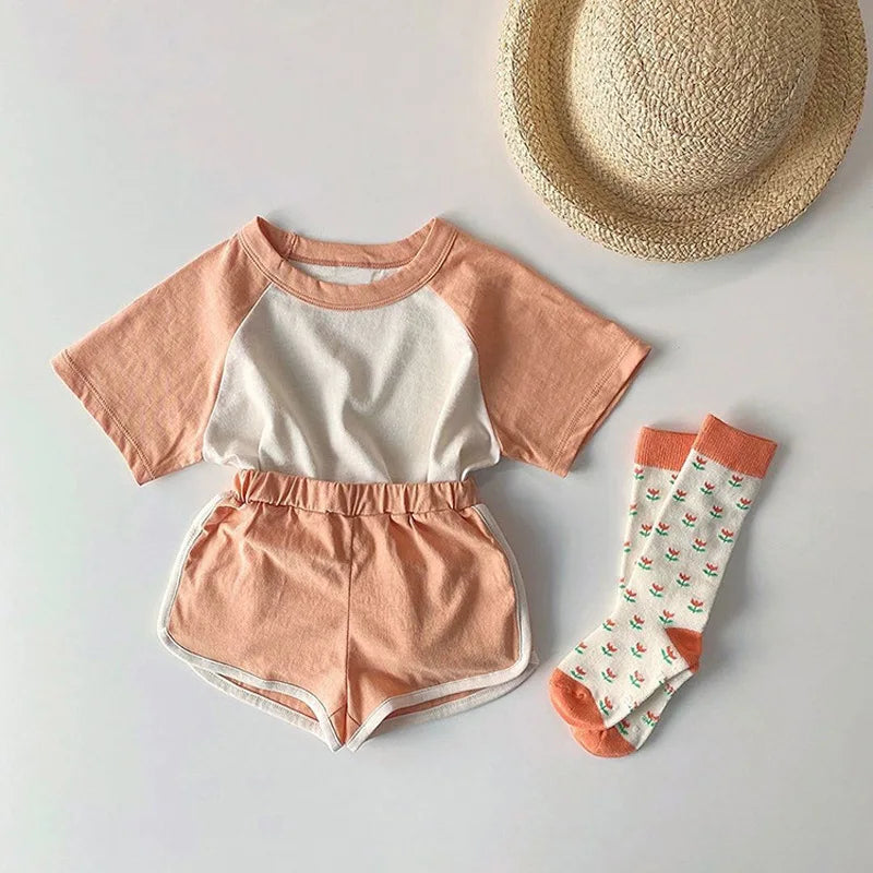 T-Shirts+ Shorts Loungewear Baby Clothing Sets