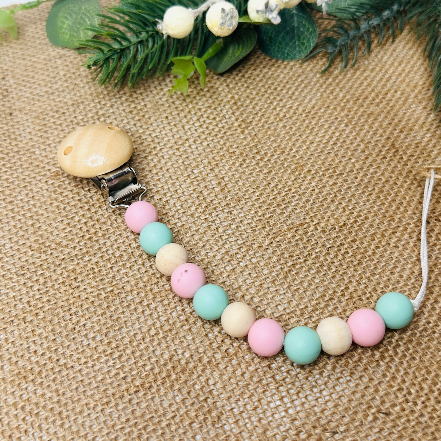 baby dummy chain silicone beaded