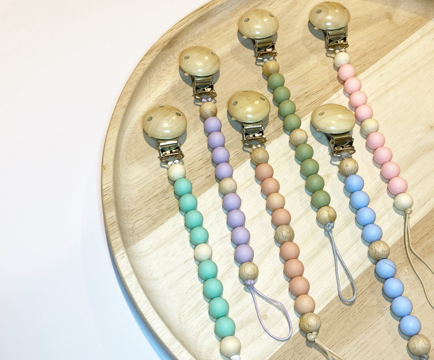beaded silicone dummy chain baby accessory
