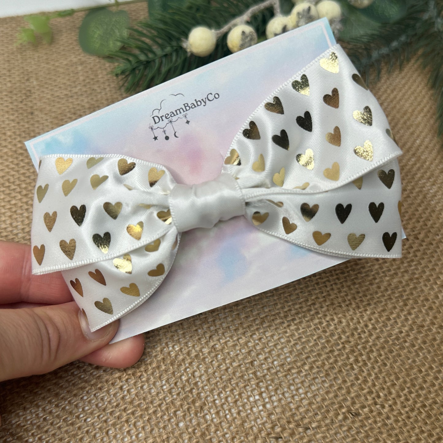 heart bow hair clip