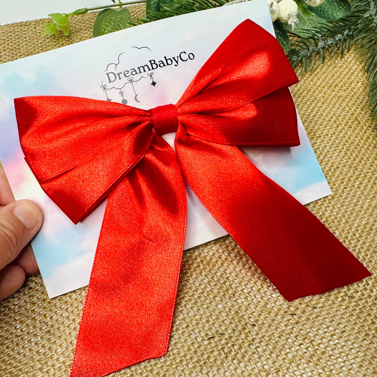 kids hair accessory bow red