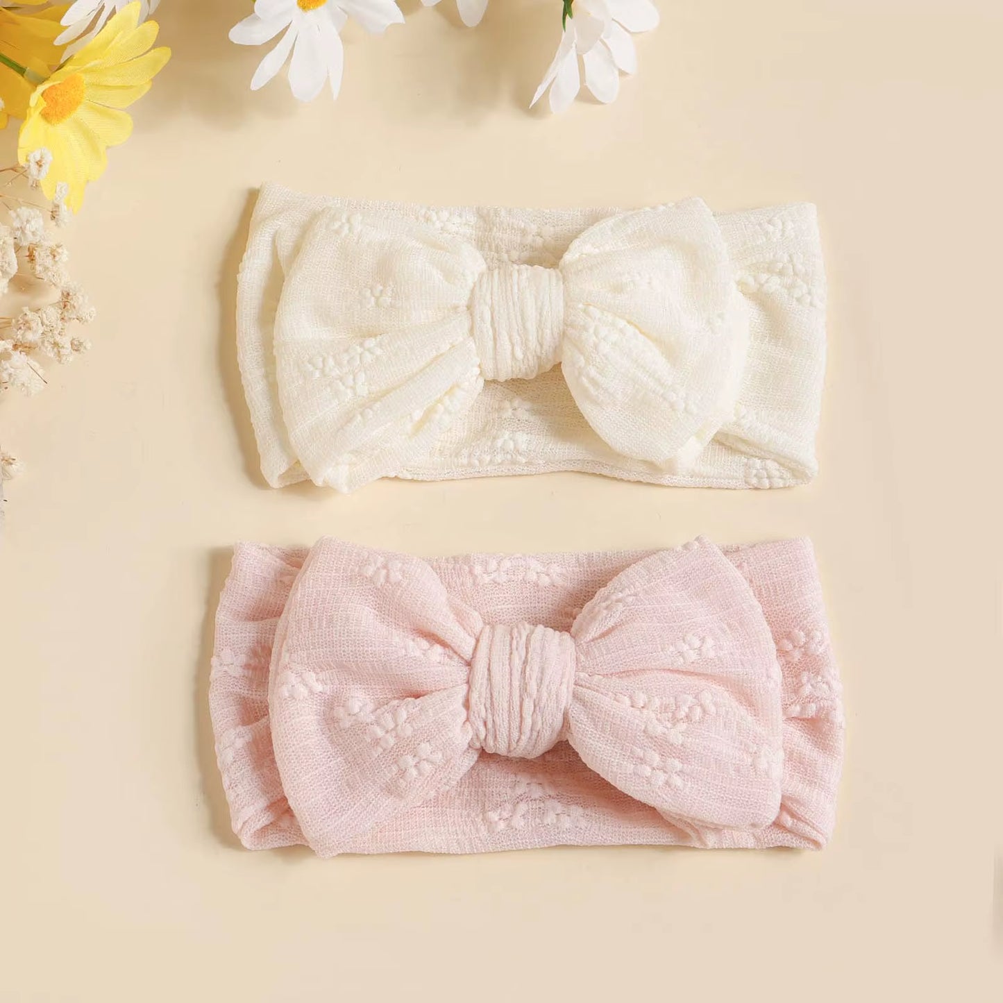3Pcs Mesh Bow Baby Headband 