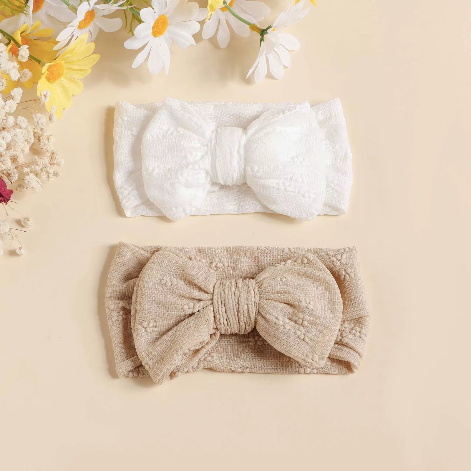 3Pcs Mesh Bow Baby Headband 