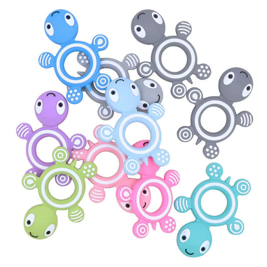 1Pc Turtle Silicone Teethers Food Grade Teething Necklace BPA Free Baby Shower Gifts Cartoon Animals Baby Teether Beads