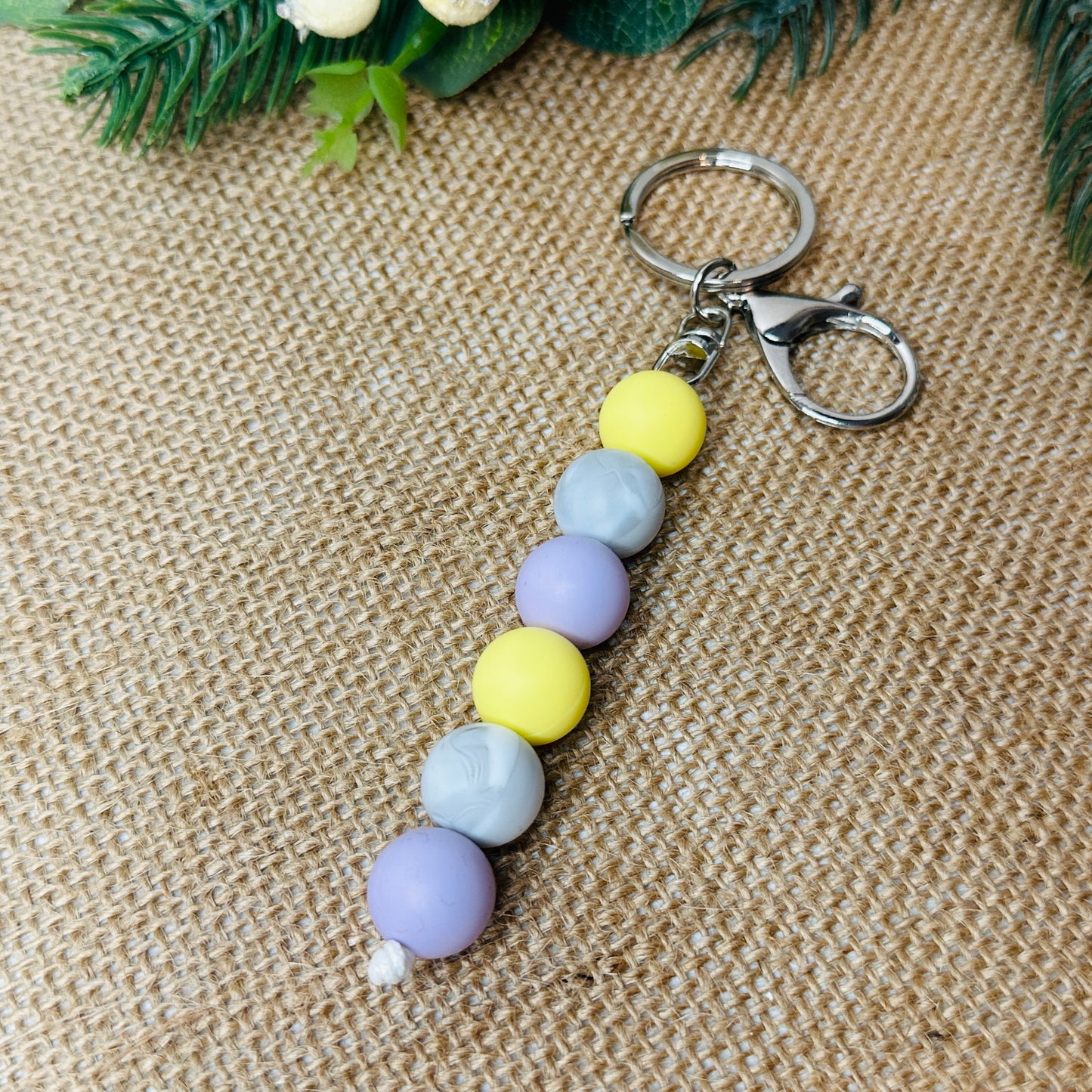 keychain silicone beaded accessory