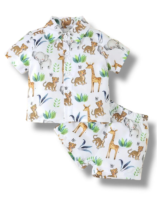Safari buddies- Button Up + Shorts