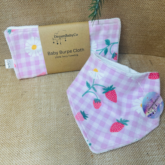 Strawberry and cream Bib and Burpe Set