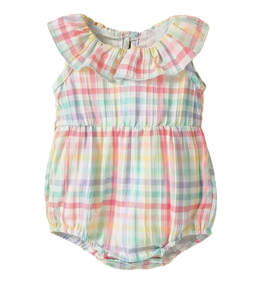 Pastel Check Romper