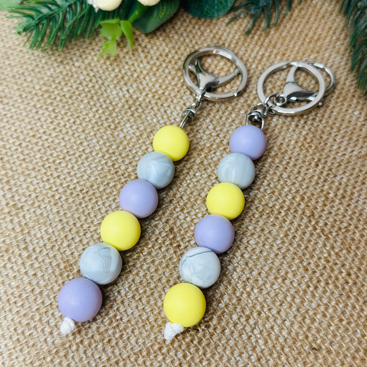 keychain silicone beaded accessory