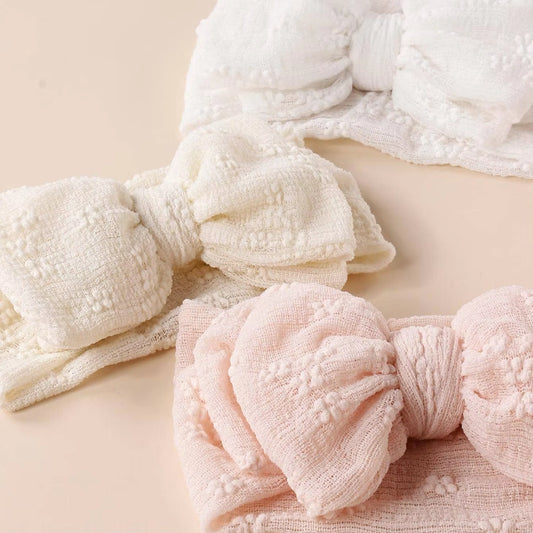3Pcs Mesh Bow Baby Headband 