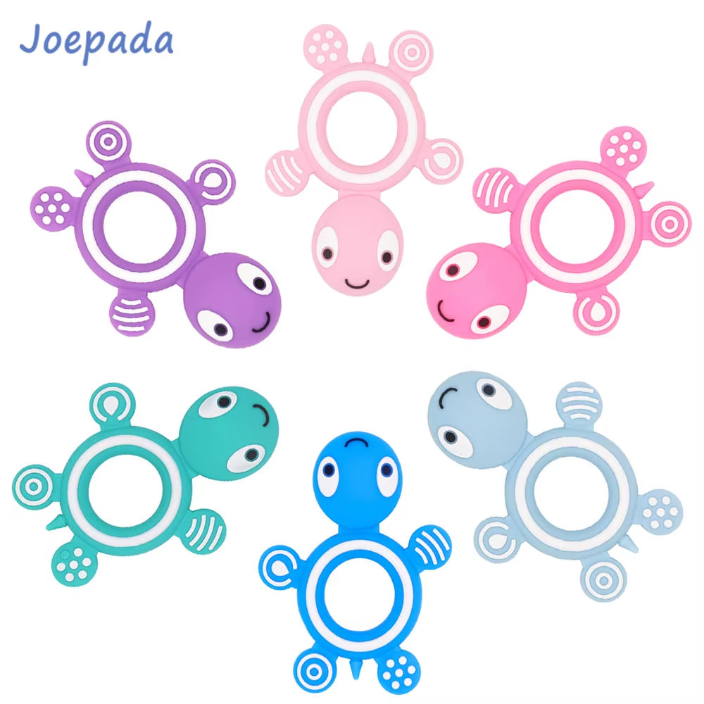 1Pc Turtle Silicone Teethers Food Grade Teething Necklace BPA Free Baby Shower Gifts Cartoon Animals Baby Teether Beads